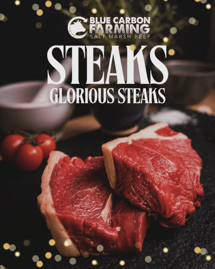 Buy Local, Support Local. Bridgwater, Somerset Steart Marshes, the Blue Carbon Farming Company is a family owned and run. Check out our Steaks - stunning Beef reared on WWT Wetlands and Salt Marshes Beef Grass fed - Commercial Photography by Justin Krause at IMPACT 20twenty